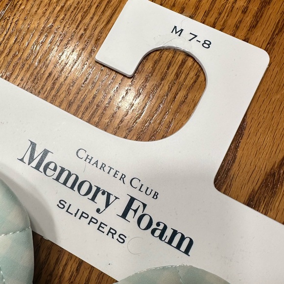 CHARTER CLUB Quilted Gingham Slippers Size Medium 7 8 - Picture 6 of 6